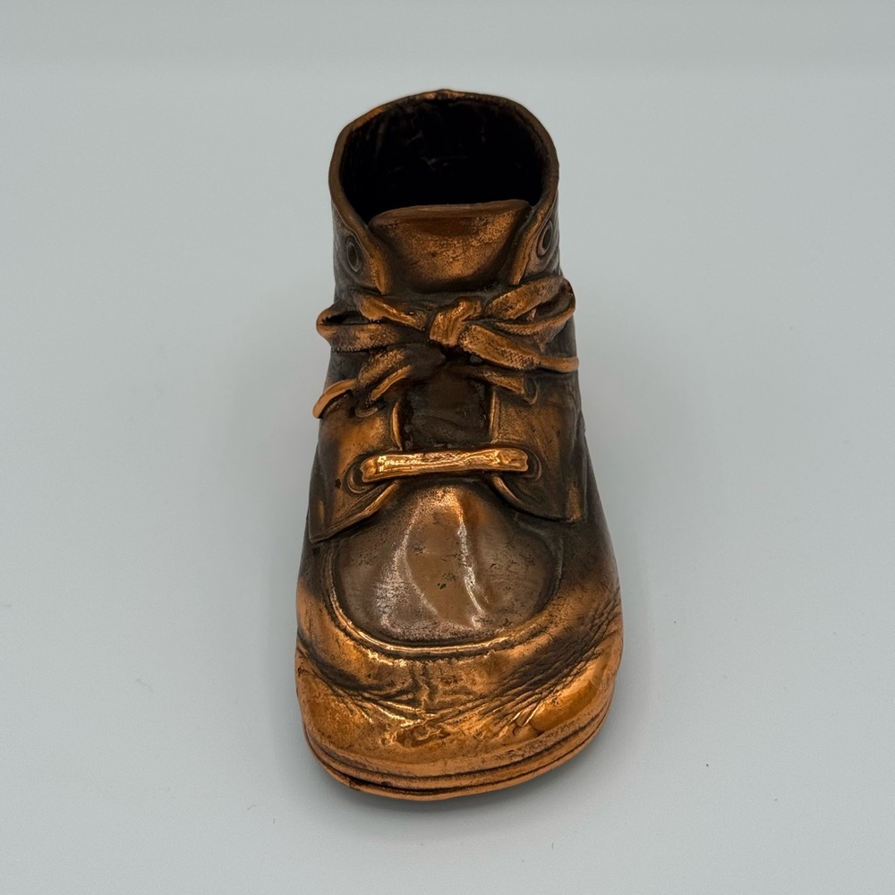 Vintage Bronze/Copper Toned Baby Shoe Sculpture - Unbranded